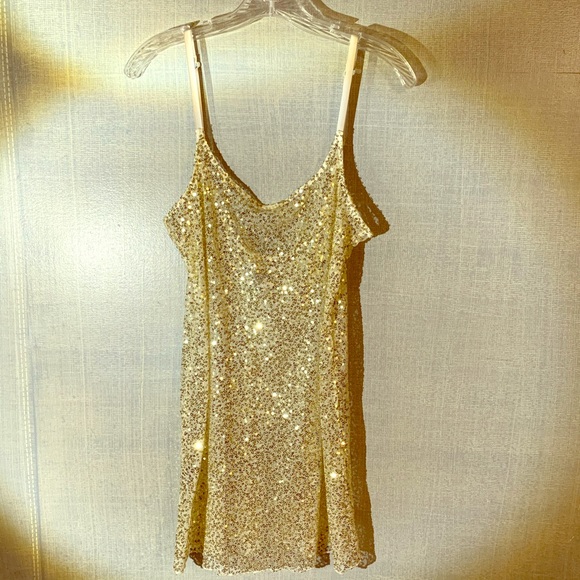Free People Other - FREE PEOPLE Intimately Sequin Camisole Gold